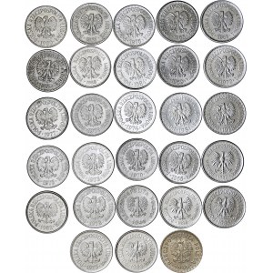 komplet dwudziestu ośmiu monet jednozłotowych z lat 1949-1988