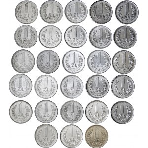 komplet dwudziestu ośmiu monet jednozłotowych z lat 1949-1988