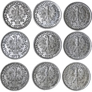komplet ośmiu monet dwuzłotowych z lat 1958-1974