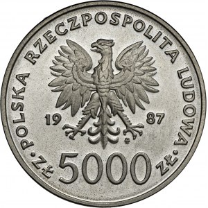 5000 zł., 1987 PRÓBA, NIKIEL