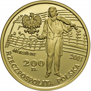 200 złotych, 2001, Henryk Wieniawski, Au