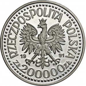 200000 złotych, 1991, PRÓBA, NIKIEL, 1991, Jan Paweł II