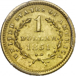 1 dolar, 1851, Au