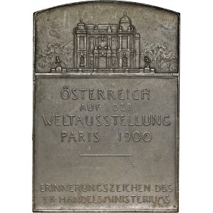 1900, plakieta udział Austrii w wystawie światowej w Paryżu