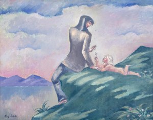 Eugeniusz Zak (1884 Mogilno - 1926 Paryż), Kobieta z dzieckiem na brzegu jeziora, (ok. 1913 r.?)