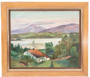 Szymon Mondzain (1888 Chełm - 1979 Paryż), Pejzaż z jeziorem / Dom nad brzegiem jeziora, lata ok. 1928-1930