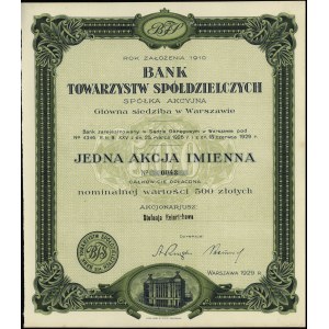 Polska, 1 akcja imienna na 100 złotych, 1929, Warszawa