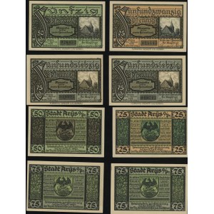Prusy Wschodnie, zestaw 4 banknotów, 11.07.1920