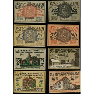 Prusy Wschodnie, zestaw 4 banknotów, 1921