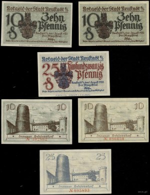 Śląsk, zestaw: 2 x 10 fenigów i 1 x 25 fenigów, 1.08.1920