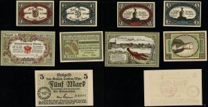 banknoty zastępcze, zestaw 5 bonów, 1918-1921