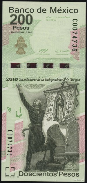Meksyk, 200 pesos, 15.09.2008