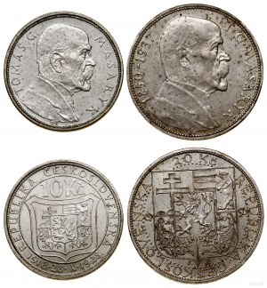 Czechosłowacja, zestaw: 20 koron 1937 i 10 koron 1928, Kremnica
