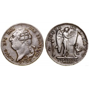 Francja, ecu (6 liwrów), 1792 A (AN 4), Paryż