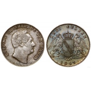 Niemcy, 2 guldeny, 1847, Karlsruhe