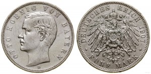Niemcy, 5 marek, 1907 D, Monachium