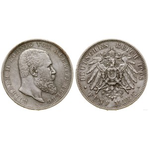 Niemcy, 5 marek, 1908 F, Stuttgart