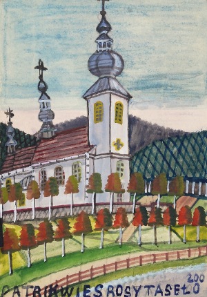 Nikifor KRYNICKI (1895-1968), Kościół z białą fasadą