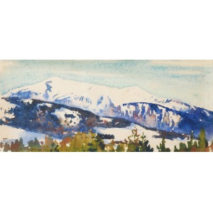 Julian FAŁAT (1853-1929), Widok na Alpy