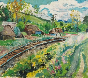 Stanisław BORYSOWSKI (1901-1988), Pejzaż z torami kolejowymi, przed 1939