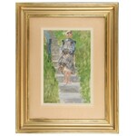 Jacek MALCZEWSKI (1854-1929), Córka artysty Julia na schodach do rodzinnej willi na Salwatorze, 1907