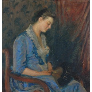 Jan BUKOWSKI (1873-1943), Kobieta z wachlarzem, 1915