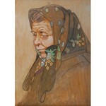 Janusz KOTARBIŃSKI (1890-1940), Głowa starej kobiety w haftowanej chuście, ok. 1931