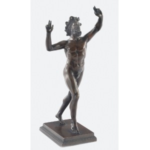 Tańczący satyr - faun;  redukcja rzeźby antycznej z Pompejów