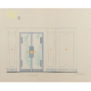 Tadeusz GRONOWSKI (1894-1990), Trzy  projekty wnętrza - W2, 1962