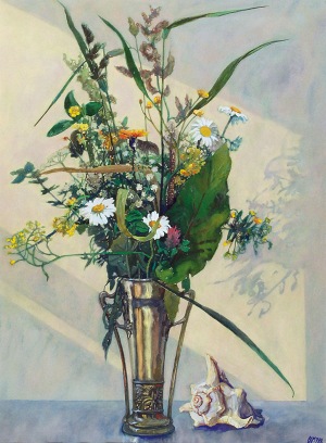 Bożena JĘDRZEJEWICZ-KRZYSIK (ur. 1950), Kwiaty z naszej łąki, 1989