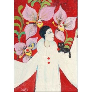 Krystyna LIBERSKA (1926-2010), Pierrot i orchidee, 1987