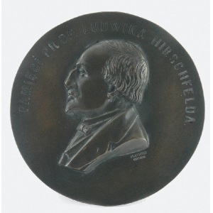 Firma brązownicza BRACI ŁOPIEŃSKICH (czynna od 1865), Medalion z popiersiem Ludwika Hirschfelda (1816-1876)