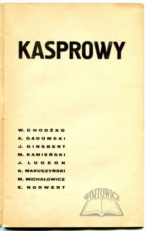 CHODŹKO W., Makuszyński K..., KASPROWY.