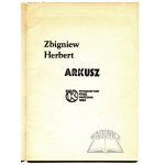 HERBERT Zbigniew, Arkusz. (Wyd. 1).