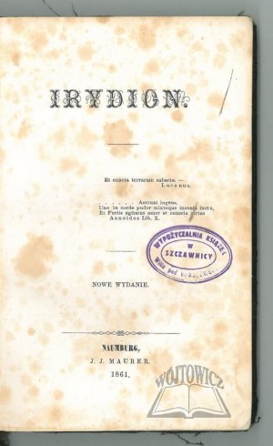 (KRASIŃSKI Zygmunt), Irydion. (1861).
