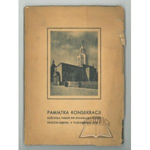 PAMIĄTKA konsekracji kościoła parafii św. Stanisława Kostki Kraków-Dębniki dnia 9 października 1983.
