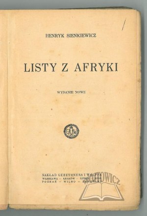 SIENKIEWICZ Henryk, Listy z Afryki.