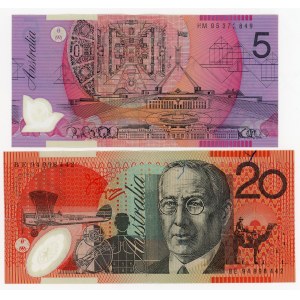 Australia 5 & 20 Dollars 1993 - 1995 (ND)