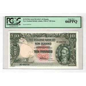 New Zealand 10 Pounds 1967 (ND) PCGS 66 PPQ