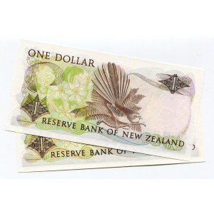 New Zealand 2 x 1 Dollar 1985 - 1989 Differens Signatures