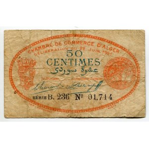 Algeria Chambre de Commerce 50 Centimes 1921