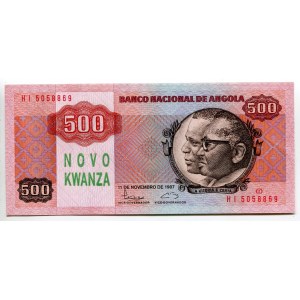 Angola 500 Novo Kwanzas 1987 (1991) Overprint