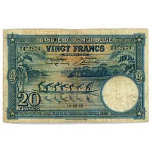 Belgian Congo 20 Francs 1940