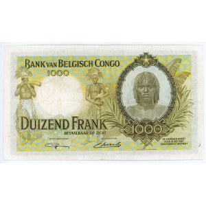 Belgian Congo 1000 Francs 1947 Rare