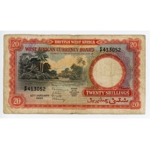 British West Africa 20 Shillings 1955