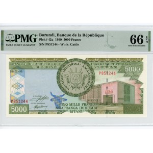 Burundi 5000 Francs 1999 PMG 66