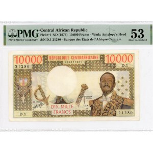 Central African Republic 10000 Francs 1976 (ND) PMG 53