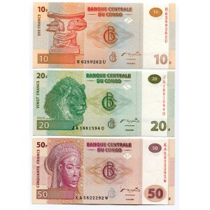 Congo Democratic Republic Lot of 6 Banknotes 2002 - 2007