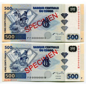 Congo Democratic Republic 2 x 500 Francs 2002 (2004)