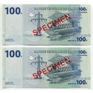 Congo Democratic Republic 2 x 100 Francs 2007 Specimen